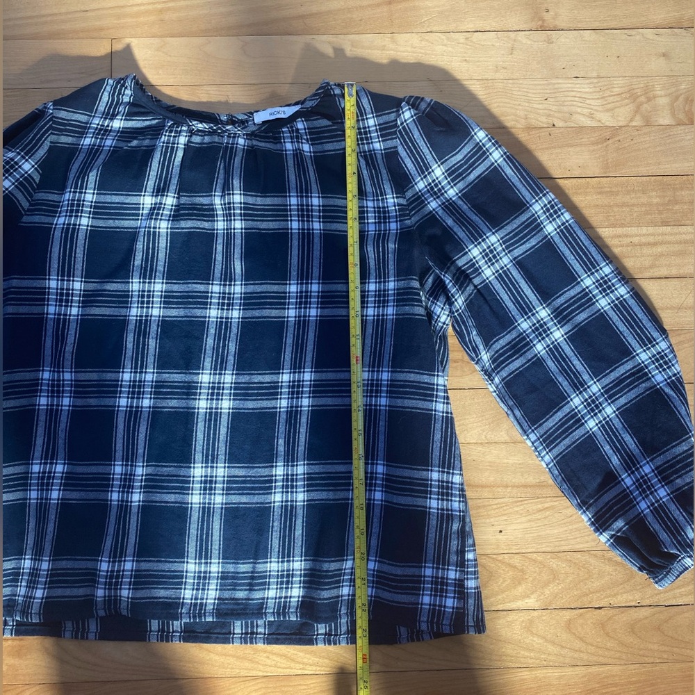 Ricki’s Navy and White Light Flannel Blouse - Picture 1 of 6